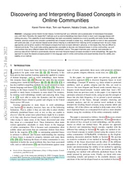 Discovering and Interpreting Biased Concepts in Online Communities
