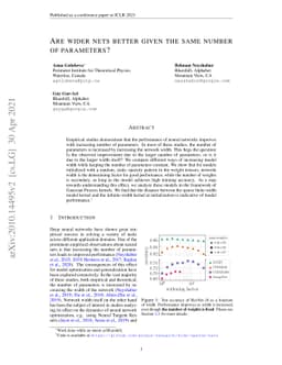 Are wider nets better given the same number of parameters?