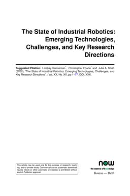 The State of Industrial Robotics: Emerging Technologies, Challenges, and
  Key Research Directions