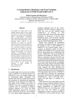 A Comprehensive Dictionary and Term Variation Analysis for COVID-19 and
  SARS-CoV-2
