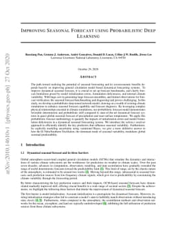Improving seasonal forecast using probabilistic deep learning