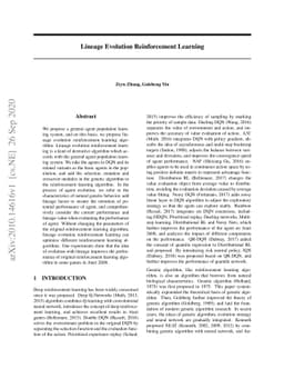 Lineage Evolution Reinforcement Learning