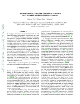 An iterative framework for self-supervised deep speaker representation
  learning