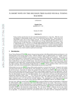A short note on the decision tree based neural turing machine