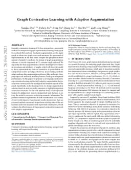 Graph Contrastive Learning with Adaptive Augmentation
