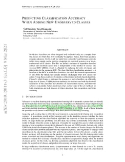 Predicting Classification Accuracy When Adding New Unobserved Classes