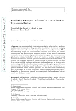 Generative Adversarial Networks in Human Emotion Synthesis:A Review