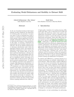 Evaluating Model Robustness and Stability to Dataset Shift