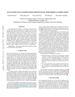 Evaluating data augmentation for financial time series classification