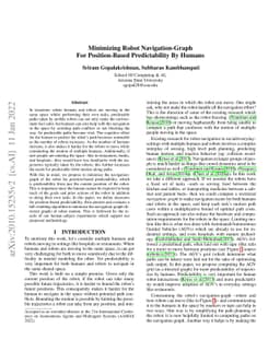 Minimizing Robot Navigation-Graph For Position-Based Predictability By
  Humans