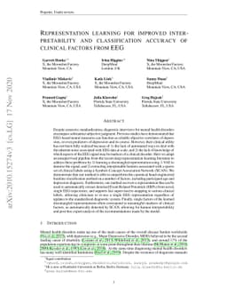 Representation learning for improved interpretability and classification
  accuracy of clinical factors from EEG