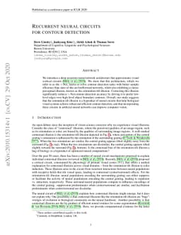 Recurrent neural circuits for contour detection
