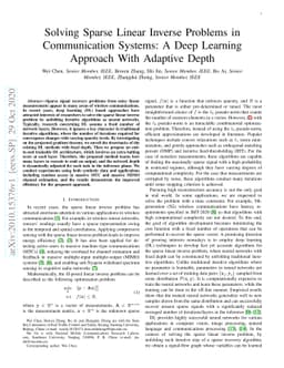 Solving Sparse Linear Inverse Problems in Communication Systems: A Deep
  Learning Approach With Adaptive Depth