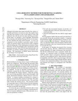 Collaborative Method for Incremental Learning on Classification and
  Generation