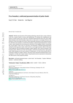 Free-boundary conformal parameterization of point clouds