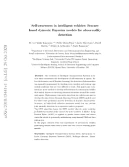 Self-awareness in intelligent vehicles: Feature based dynamic Bayesian
  models for abnormality detection