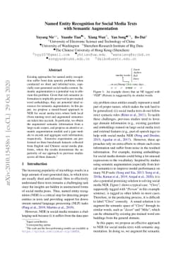 Named Entity Recognition for Social Media Texts with Semantic
  Augmentation