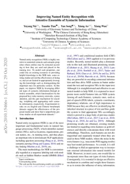 Improving Named Entity Recognition with Attentive Ensemble of Syntactic
  Information