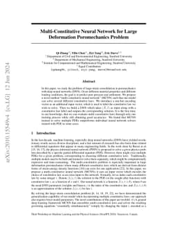 Multi-Constitutive Neural Network for Large Deformation Poromechanics
  Problem