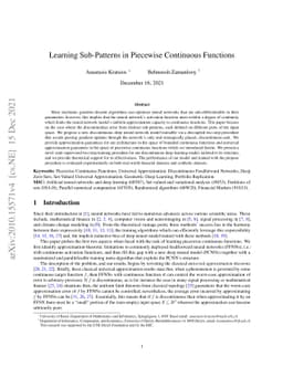Learning Sub-Patterns in Piecewise Continuous Functions