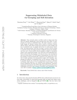 Suppressing Mislabeled Data via Grouping and Self-Attention