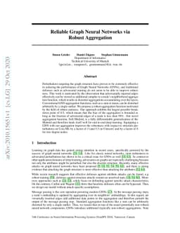 Reliable Graph Neural Networks via Robust Aggregation