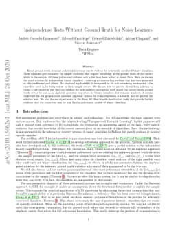 Independence Tests Without Ground Truth for Noisy Learners
