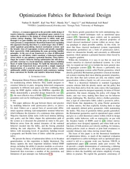 Optimization Fabrics for Behavioral Design
