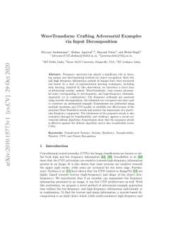 WaveTransform: Crafting Adversarial Examples via Input Decomposition