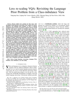 Loss re-scaling VQA: Revisiting the LanguagePrior Problem from a
  Class-imbalance View