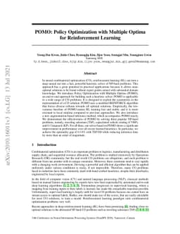 POMO: Policy Optimization with Multiple Optima for Reinforcement
  Learning