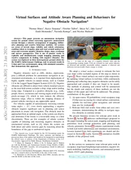 Virtual Surfaces and Attitude Aware Planning and Behaviours for Negative
  Obstacle Navigation