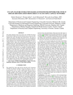 CT-CAPS: Feature Extraction-based Automated Framework for COVID-19
  Disease Identification from Chest CT Scans using Capsule Networks