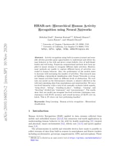 HHAR-net: Hierarchical Human Activity Recognition using Neural Networks