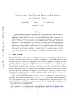 Unsupervised Embedding of Hierarchical Structure in Euclidean Space