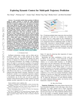 Exploring Dynamic Context for Multi-path Trajectory Prediction