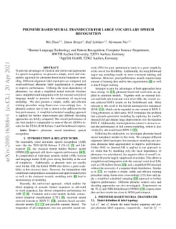 Phoneme Based Neural Transducer for Large Vocabulary Speech Recognition
