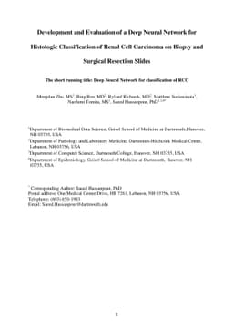 Development and Evaluation of a Deep Neural Network for Histologic
  Classification of Renal Cell Carcinoma on Biopsy and Surgical Resection
  Slides