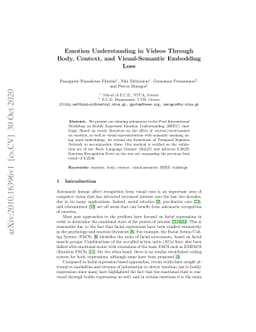 Emotion Understanding in Videos Through Body, Context, and
  Visual-Semantic Embedding Loss