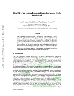 Goal directed molecule generation using Monte Carlo Tree Search