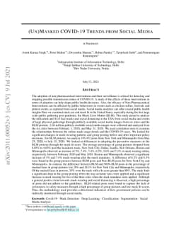 (Un)Masked COVID-19 Trends from Social Media