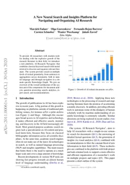 A New Neural Search and Insights Platform for Navigating and Organizing
  AI Research
