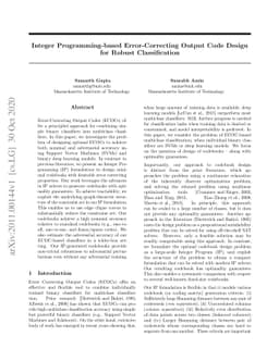 Integer Programming-based Error-Correcting Output Code Design for Robust
  Classification
