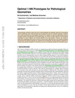 Optimal 1-NN Prototypes for Pathological Geometries