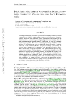 ProxylessKD: Direct Knowledge Distillation with Inherited Classifier for
  Face Recognition