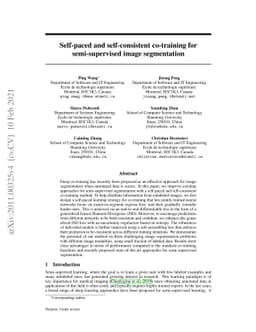 Self-paced and self-consistent co-training for semi-supervised image
  segmentation