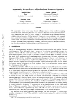 Aspectuality Across Genre: A Distributional Semantics Approach