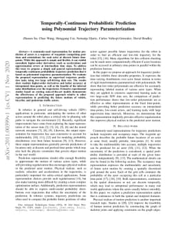Temporally-Continuous Probabilistic Prediction using Polynomial
  Trajectory Parameterization