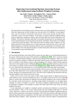 Improving Conversational Question Answering Systems after Deployment
  using Feedback-Weighted Learning