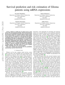 Survival prediction and risk estimation of Glioma patients using mRNA
  expressions